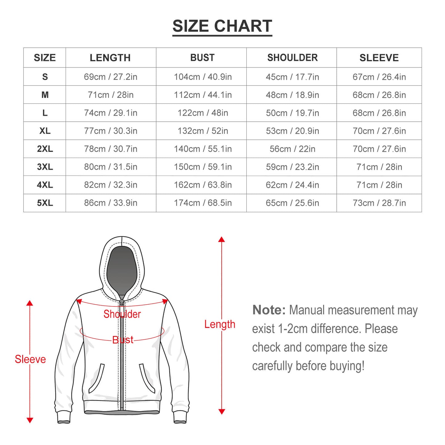 Double Layer Padded Zip-Up Hoodie