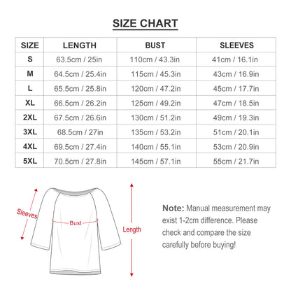 All-Over Print Women's Mid Sleeve Straight Neck T-shirt
