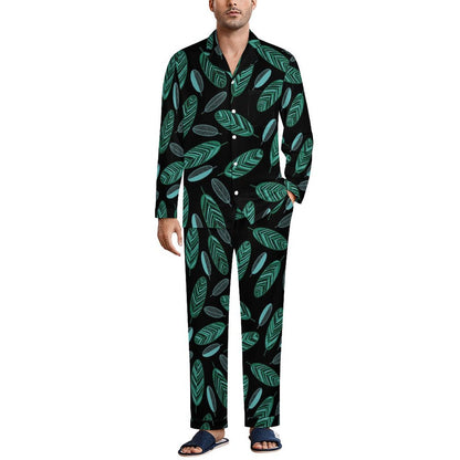 All-Over Print Men's Cuban Neck Pajama Set