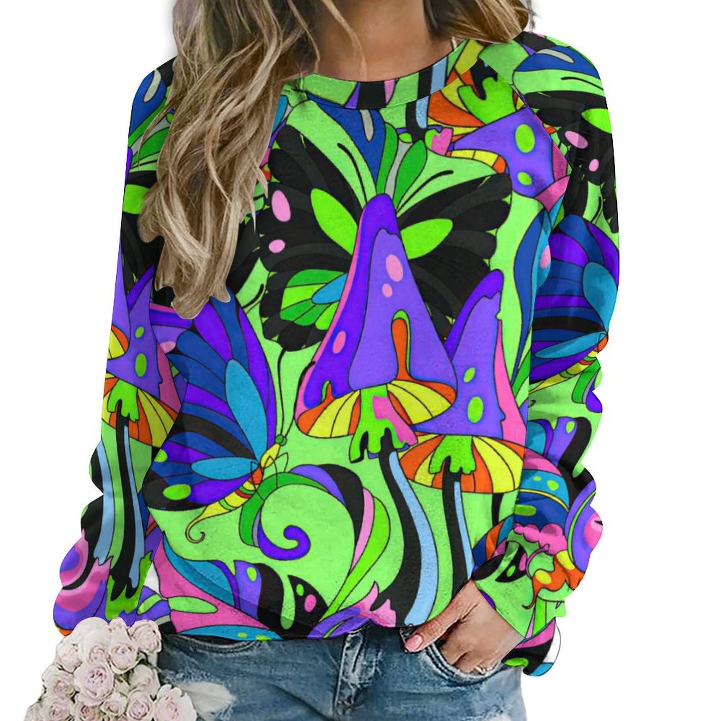 All-Over Print Women's Boutique Round Neck Sweatshirt