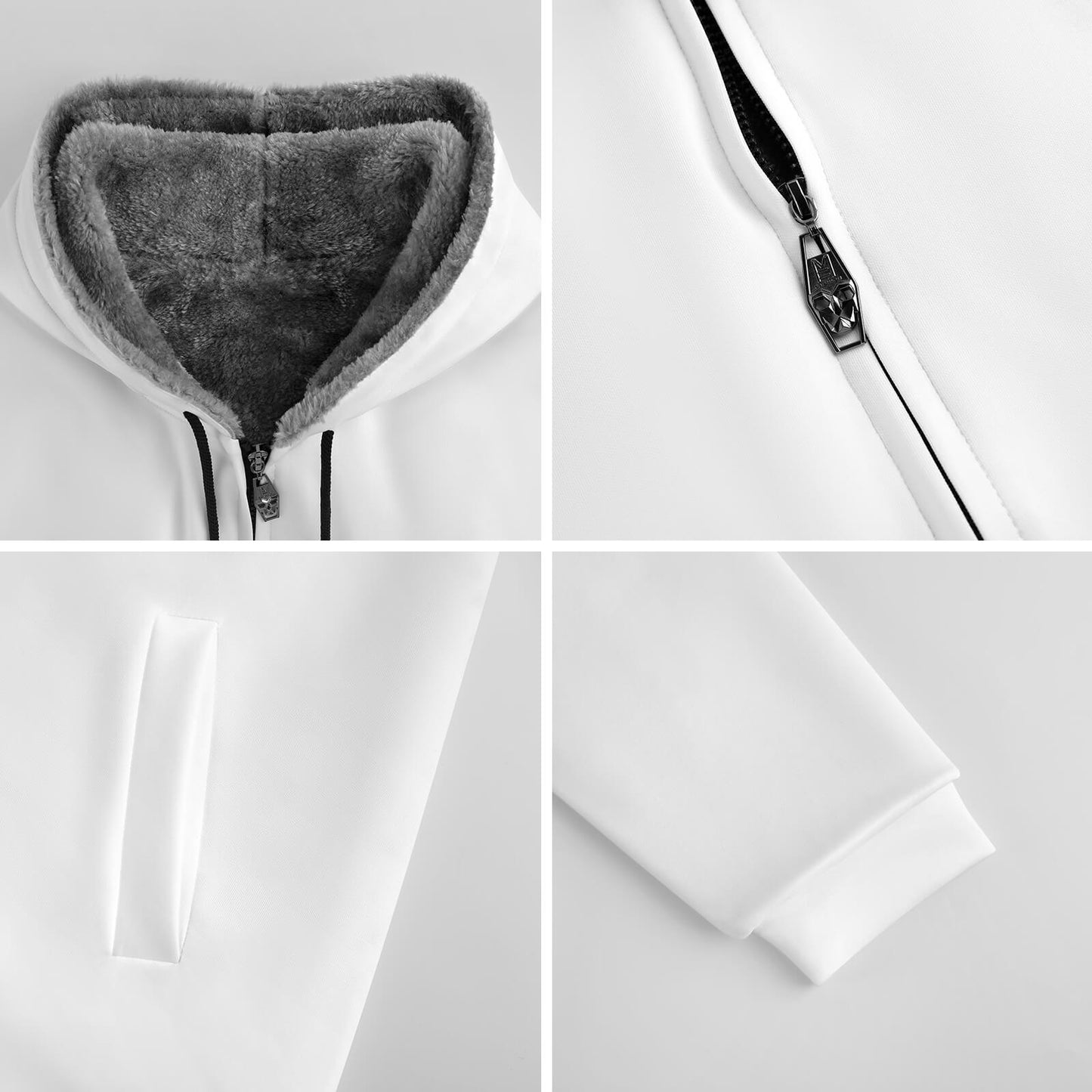 Double Layer Padded Zip-Up Hoodie