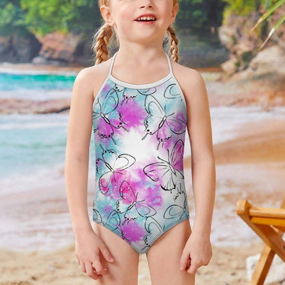 All-Over Print Children's Strap Swimsuit