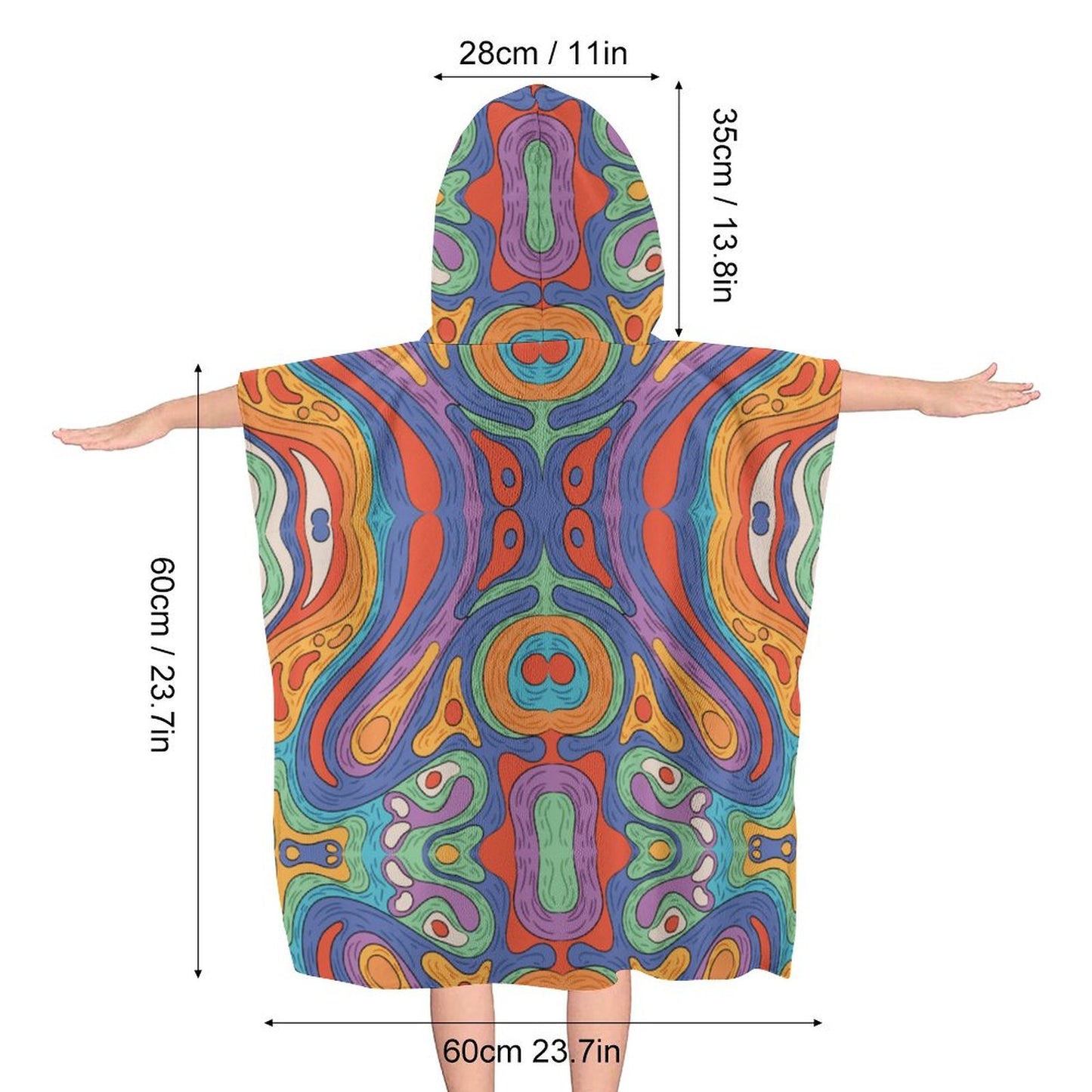 All-Over Print Children's Bath Towel With Hood