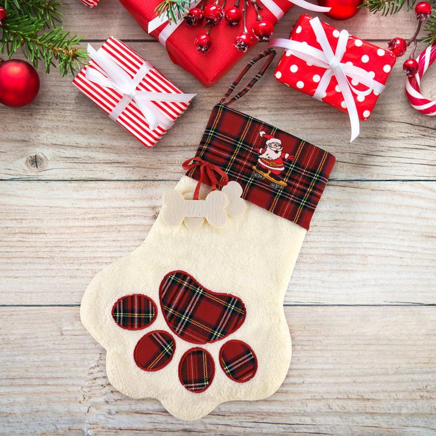 Dog Paw Christmas Stocking