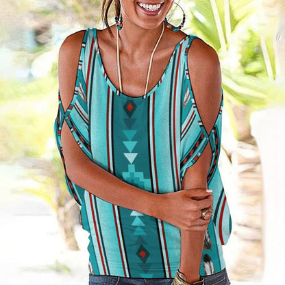 All-Over Print Women's Off Shoulder T-shirt