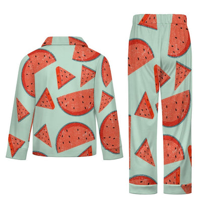 All-Over Print Children's Cuban Neck Pajama Set