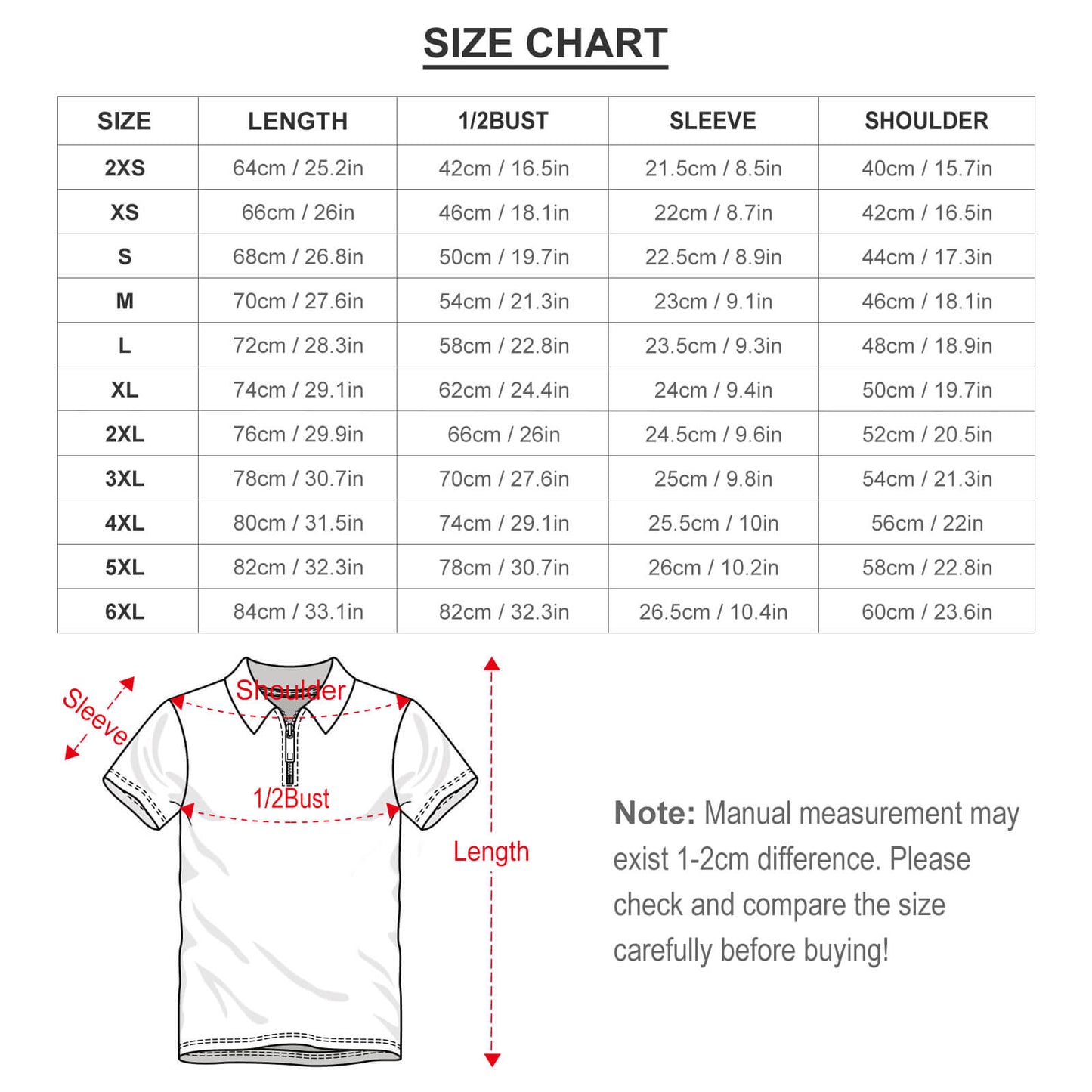 All-Over Print Zipper Short Sleeve Polo Shirt
