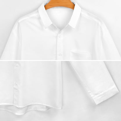 All-Over Print Lapel Pocket Long Sleeve Shirt