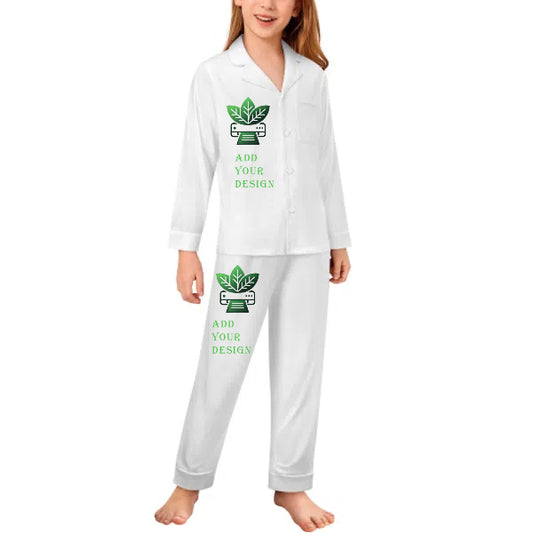 All-Over Print Children's Cuban Neck Pajama Set