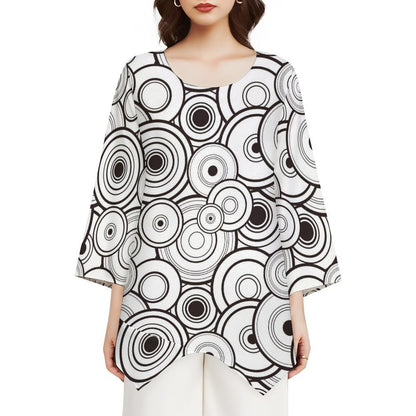 All-Over Print Women's Faux Hemp Long Sleeve Top