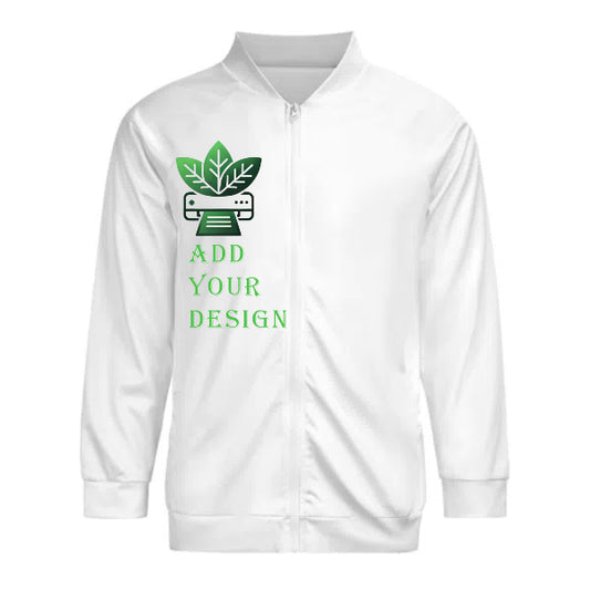 All-Over Print Crew Neck Zipper Shirt