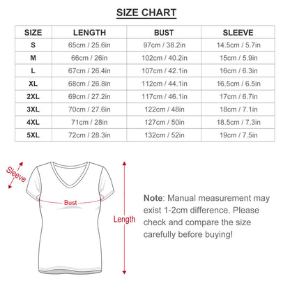 All-Over Print Women's V-neck Short Sleeve T-shirt