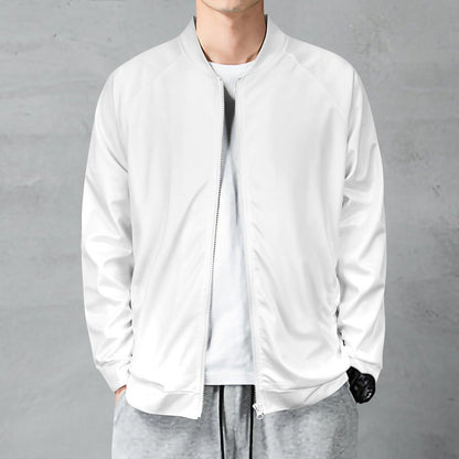 All-Over Print Crew Neck Zipper Shirt