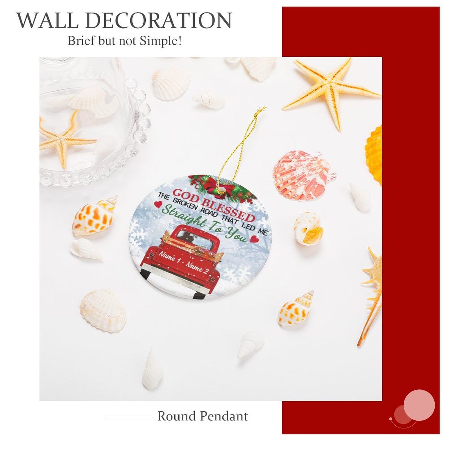 Christmas Circle Ornament (ceramic)