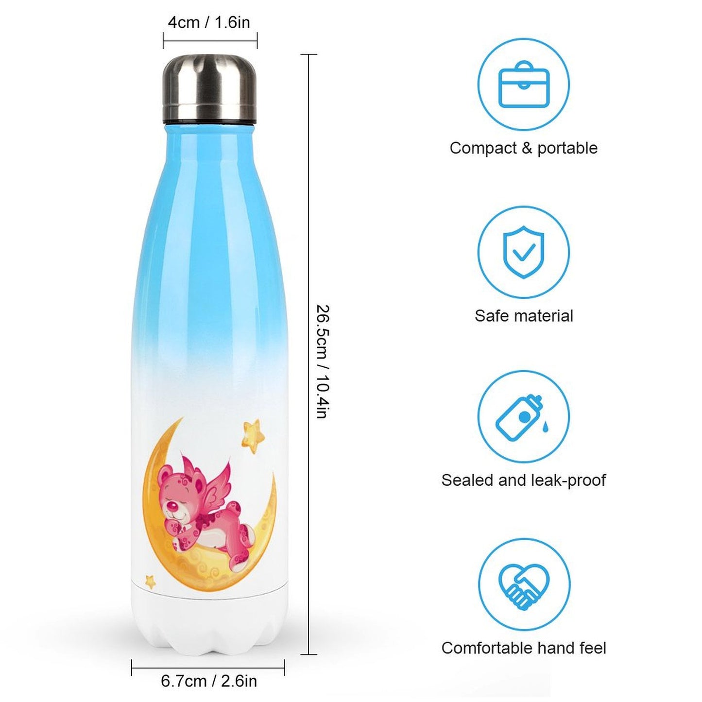 17oz Stainless Steel Gradient Coke Water Bottles