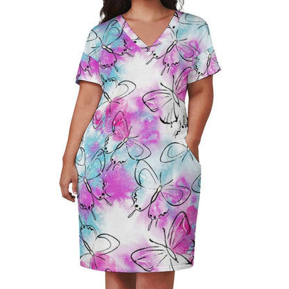 All-Over Print Women's Loose Pocket Dress