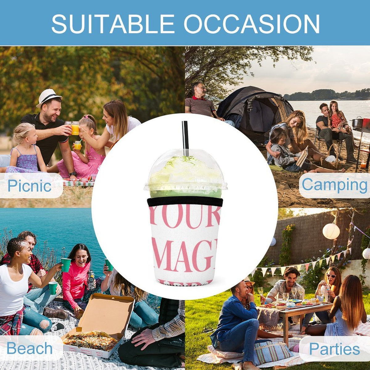 Custom neoprene drink sleeve koozie - product view 8