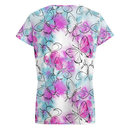 All-Over Print Women's V-neck Short Sleeve T-shirt