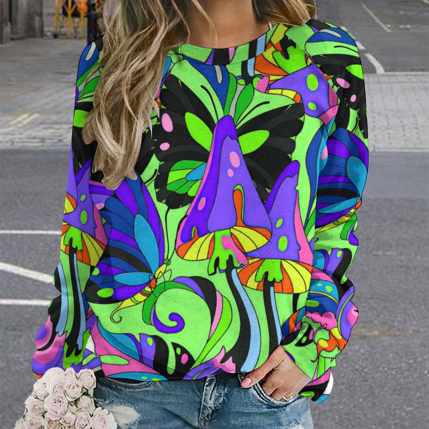 All-Over Print Women's Boutique Round Neck Sweatshirt