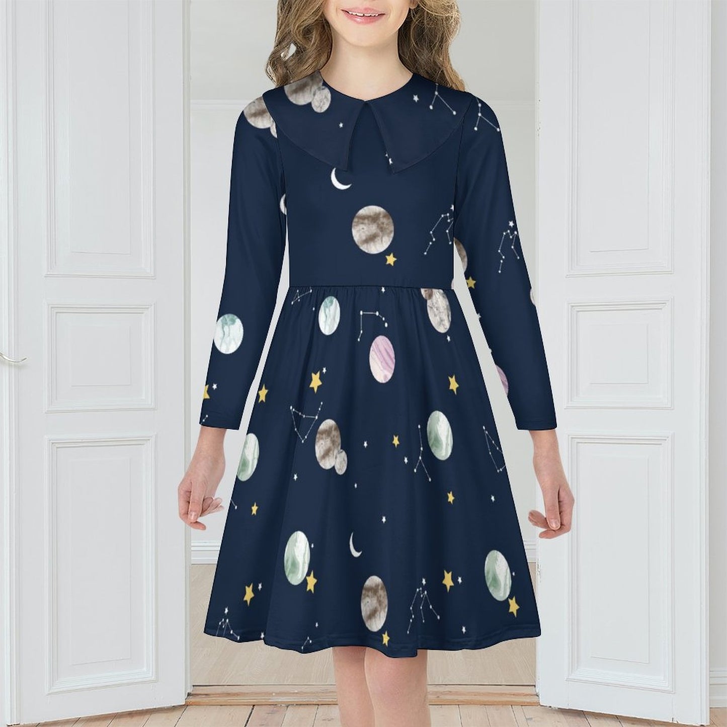 All-Over Print Children's Long Sleeved Dress