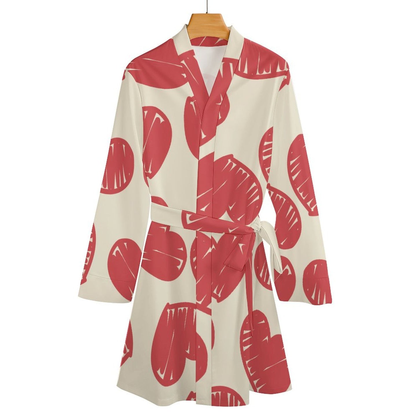 All-Over Print Long Sleeve Belted Nightgown