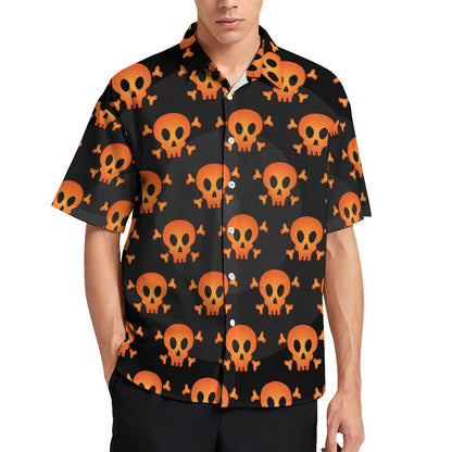 All-Over Print Collar Short Sleeve Shirt (with pocket)