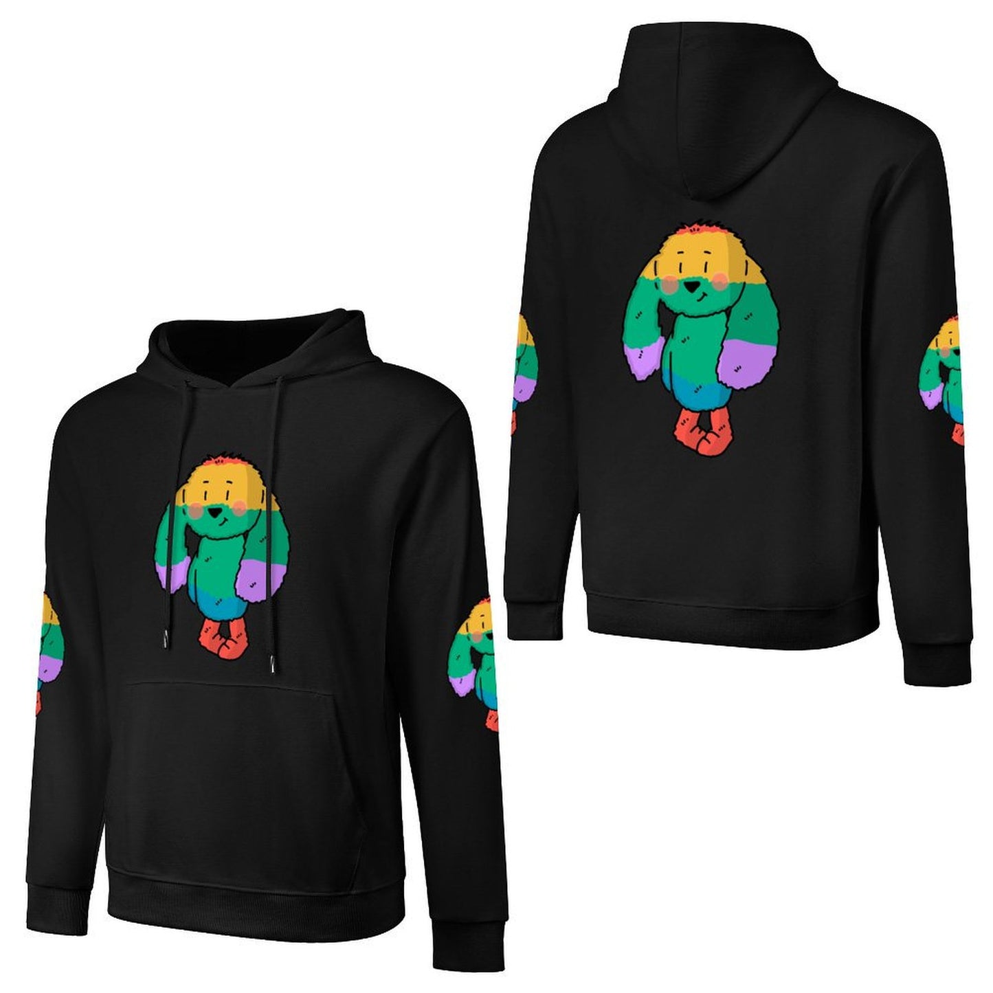 100% Cotton Multicolor Hoodie (front and back + 2 sleeve printed)