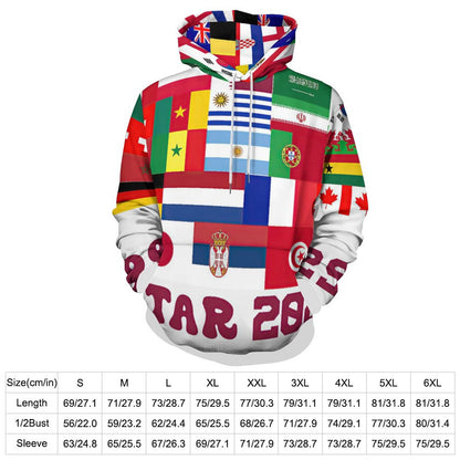 All-Over Print Loose-Fit Adult Hoodie with Double Layer Hood
