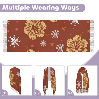 All-Over Print Tassel Scarf