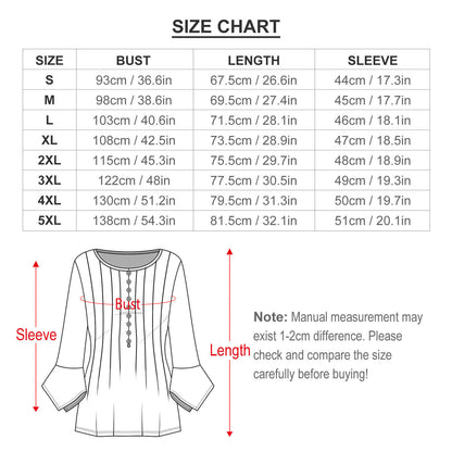 All-Over Print Women's Ruffled Petal Sleeve Top