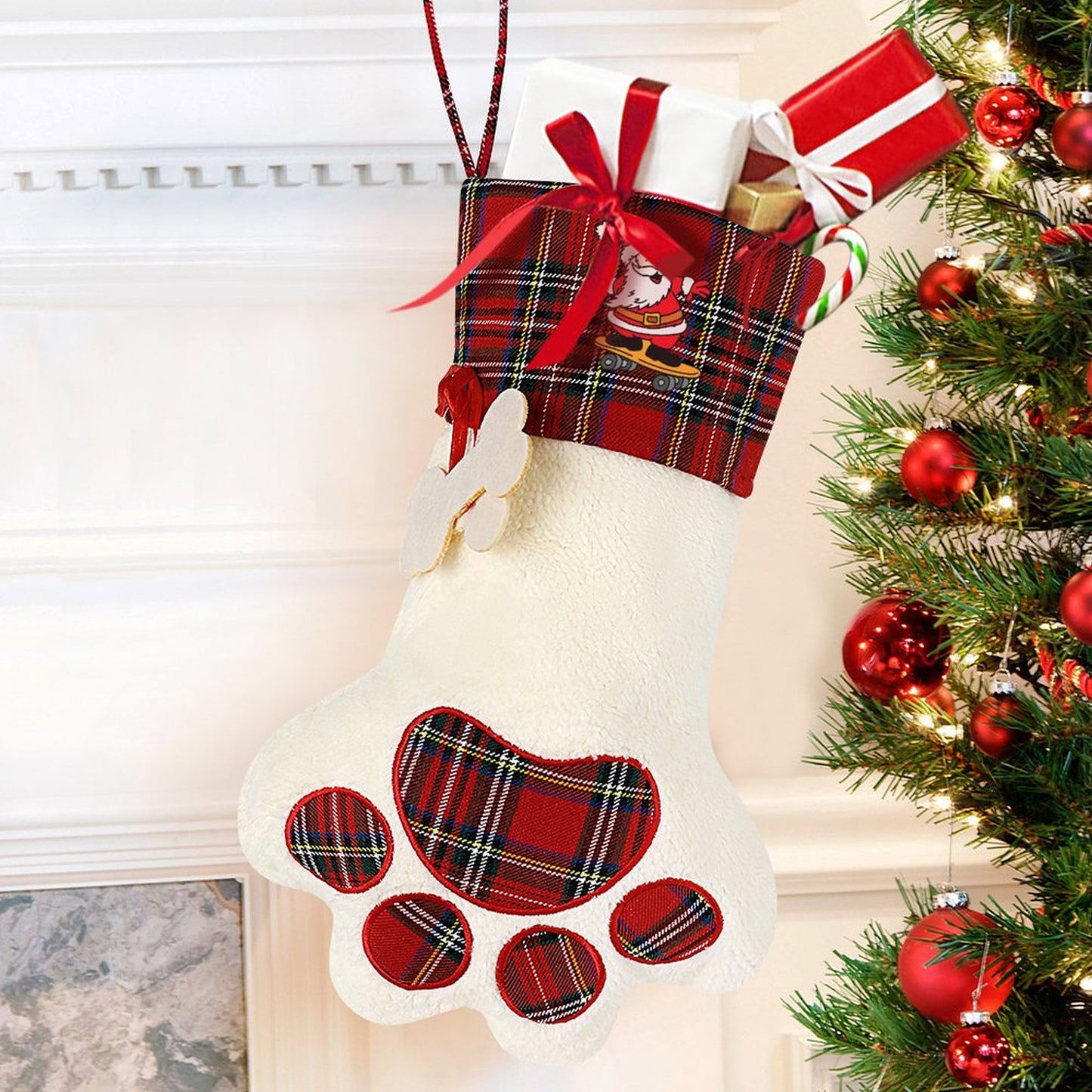 Dog Paw Christmas Stocking