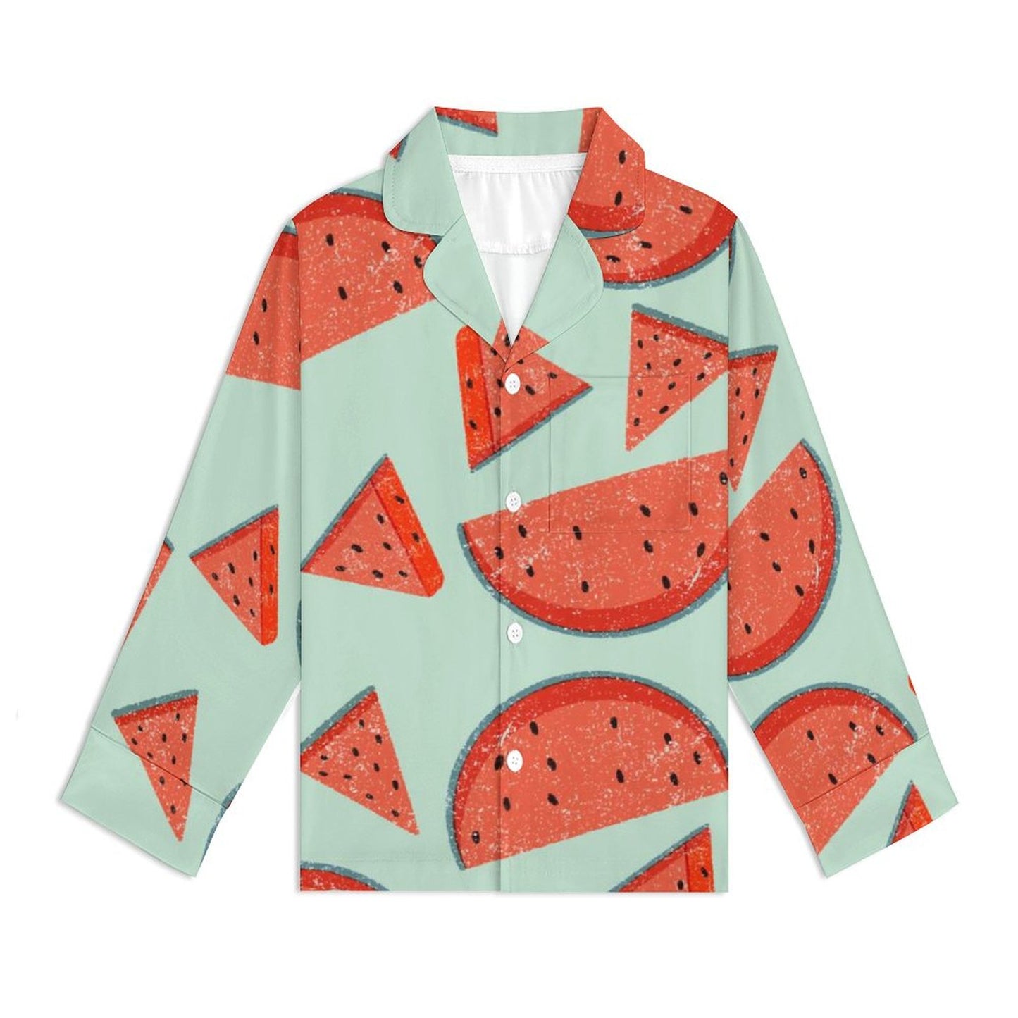 All-Over Print Children's Cuban Neck Pajama Set