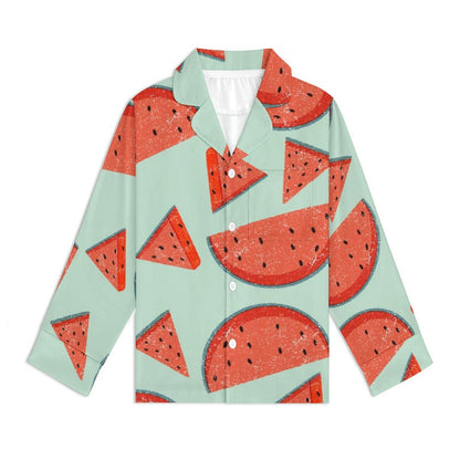 All-Over Print Children's Cuban Neck Pajama Set