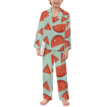 All-Over Print Children's Cuban Neck Pajama Set