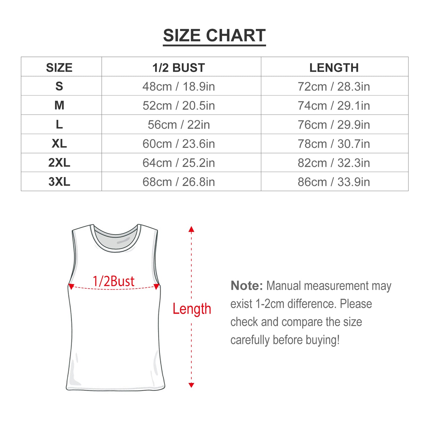 100% Cotton Tank Top （printed on the front）