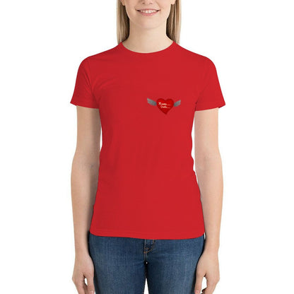 100% Cotton Women's Short Sleeve T-Shirt（front and back printing）