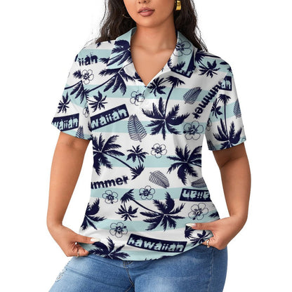 All-Over Print Women's POLO Straight Top