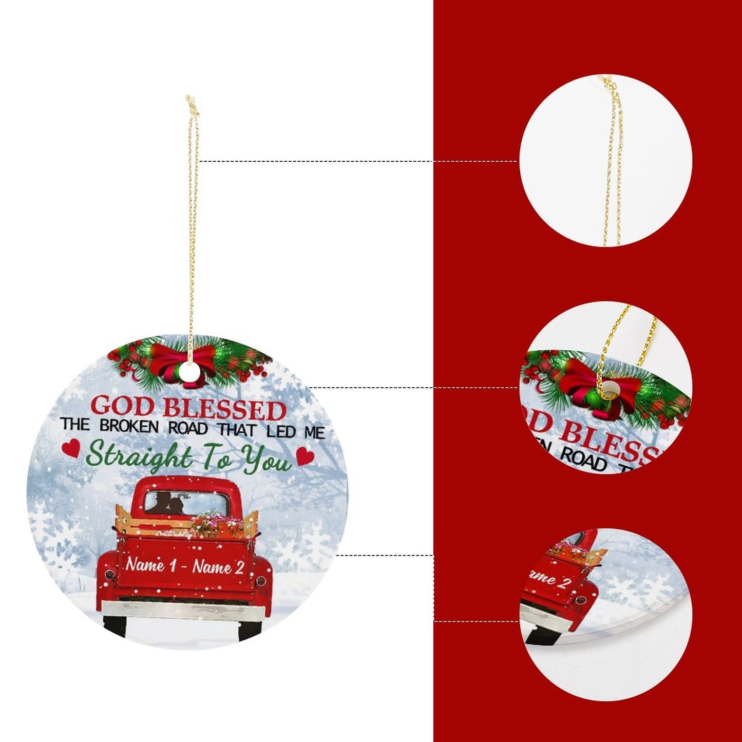 Christmas Circle Ornament (ceramic)