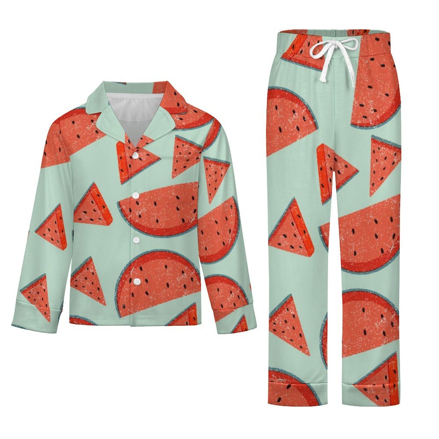 All-Over Print Children's Cuban Neck Pajama Set