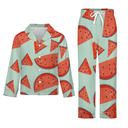 All-Over Print Children's Cuban Neck Pajama Set