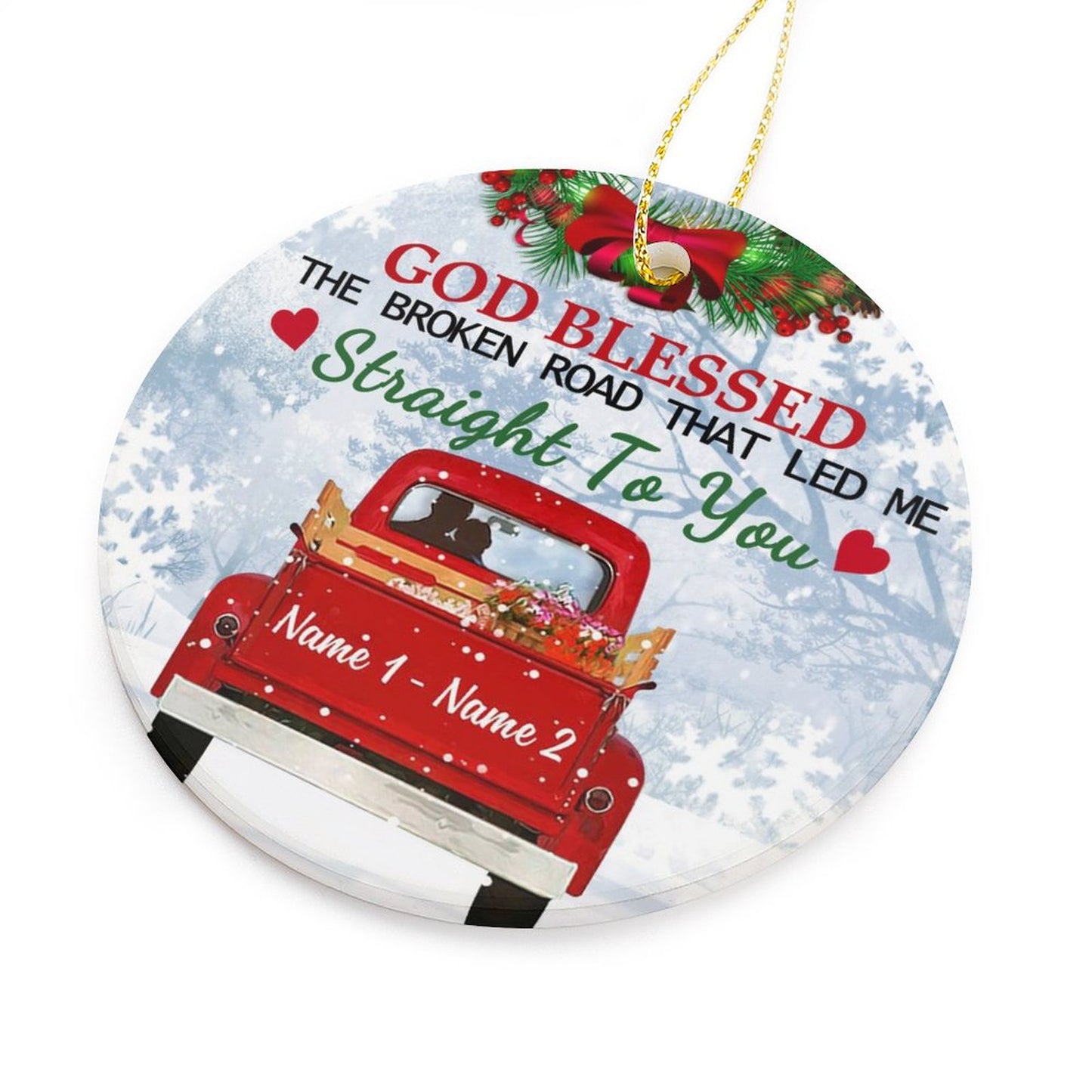 Christmas Circle Ornament (ceramic)