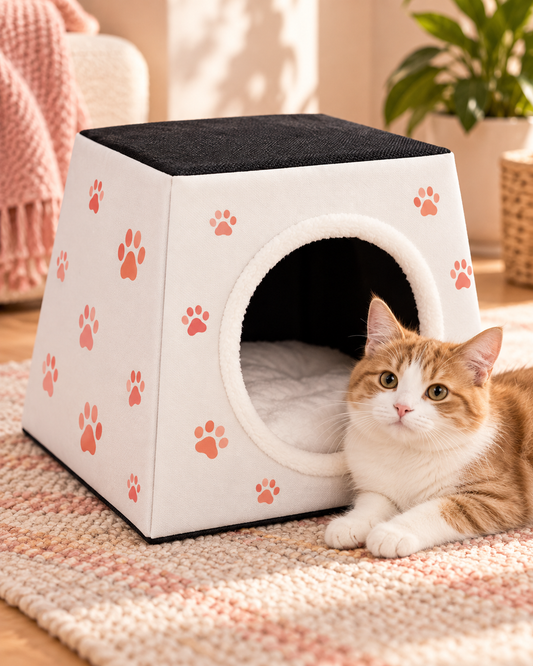 Custom Capsule Pet Bed, All-Over Print | Cozy Cat & Dog Kennel — original custom design example