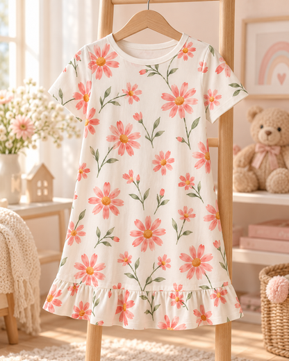 Custom Kids' Short Sleeve Dress, All-Over Print | 110–160 cm — original custom design example