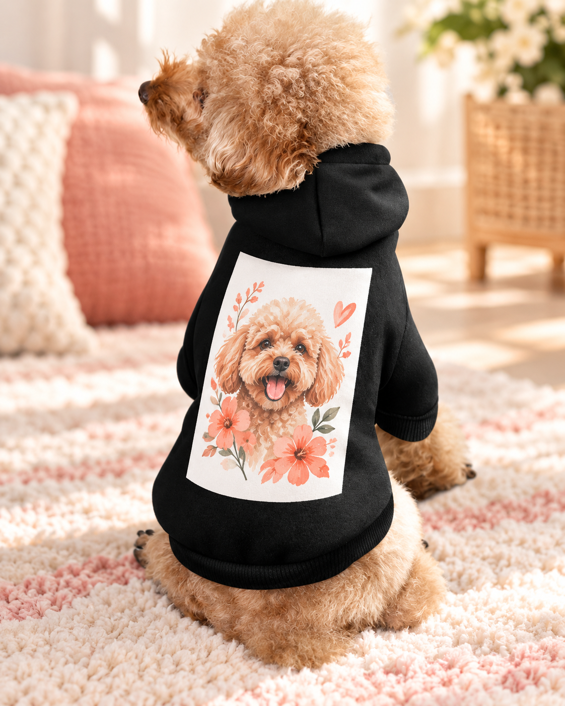 Custom Hooded Pet Clothes, Back Print | Personalized Dog & Cat Suit — original custom design example