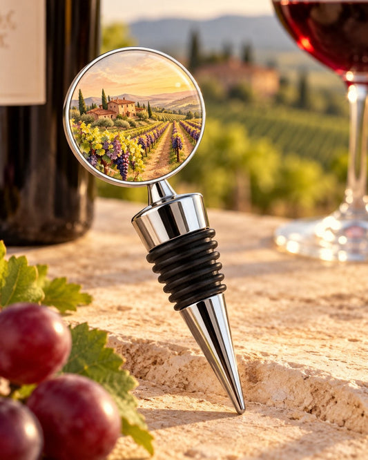 Wine Lover Stopper with custom photo or logo - view 1