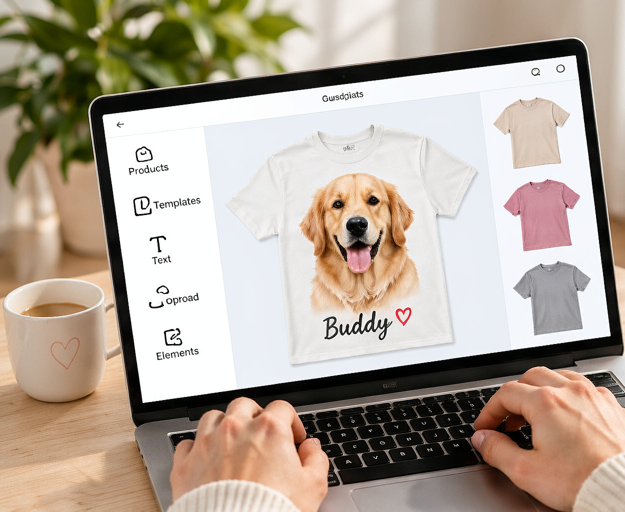 Customising a design in the online design tool