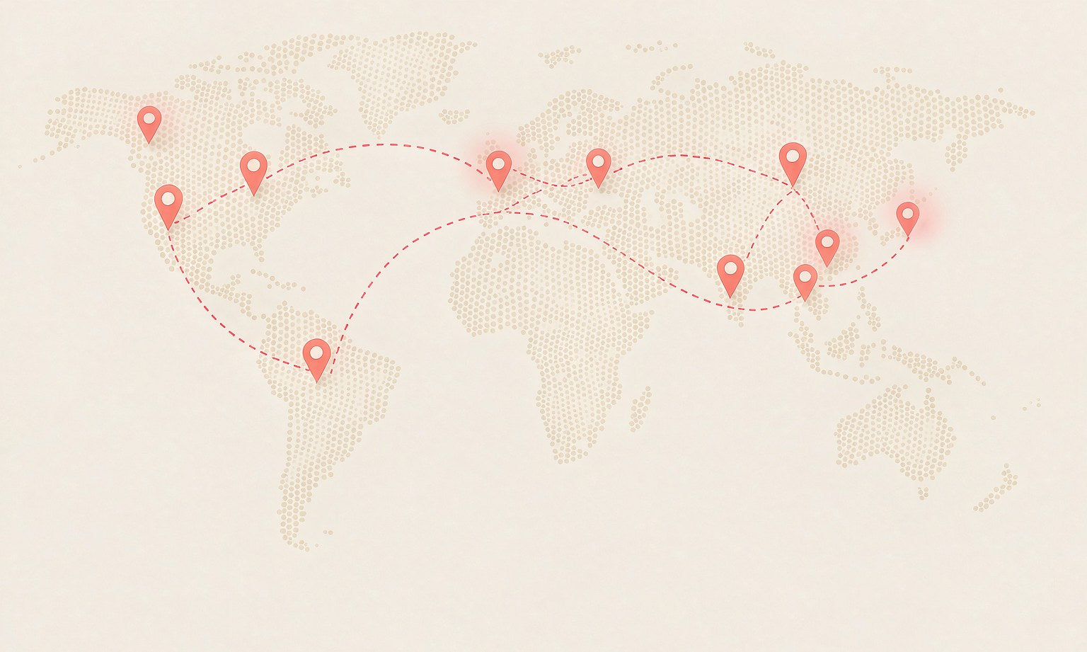 World map showing INPO free shipping destinations