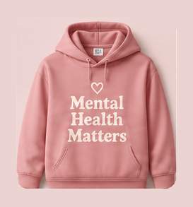 Hoodies and sweats — pink Mental Health Matters printed hoodie